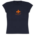 Girls Fleur-De-Lis Navy T-Shirt